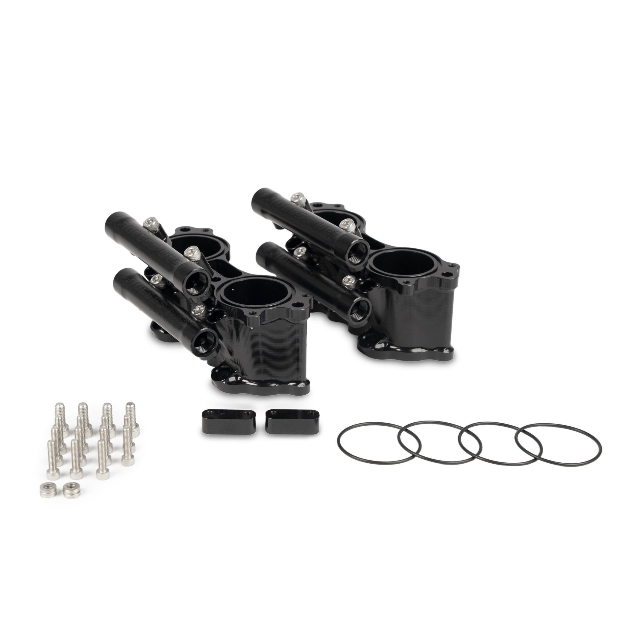 Dual Fuel Rail Billet Tumbler Delete Kit - Subaru 01-07 WRX/STI & 08-21 STI - Black