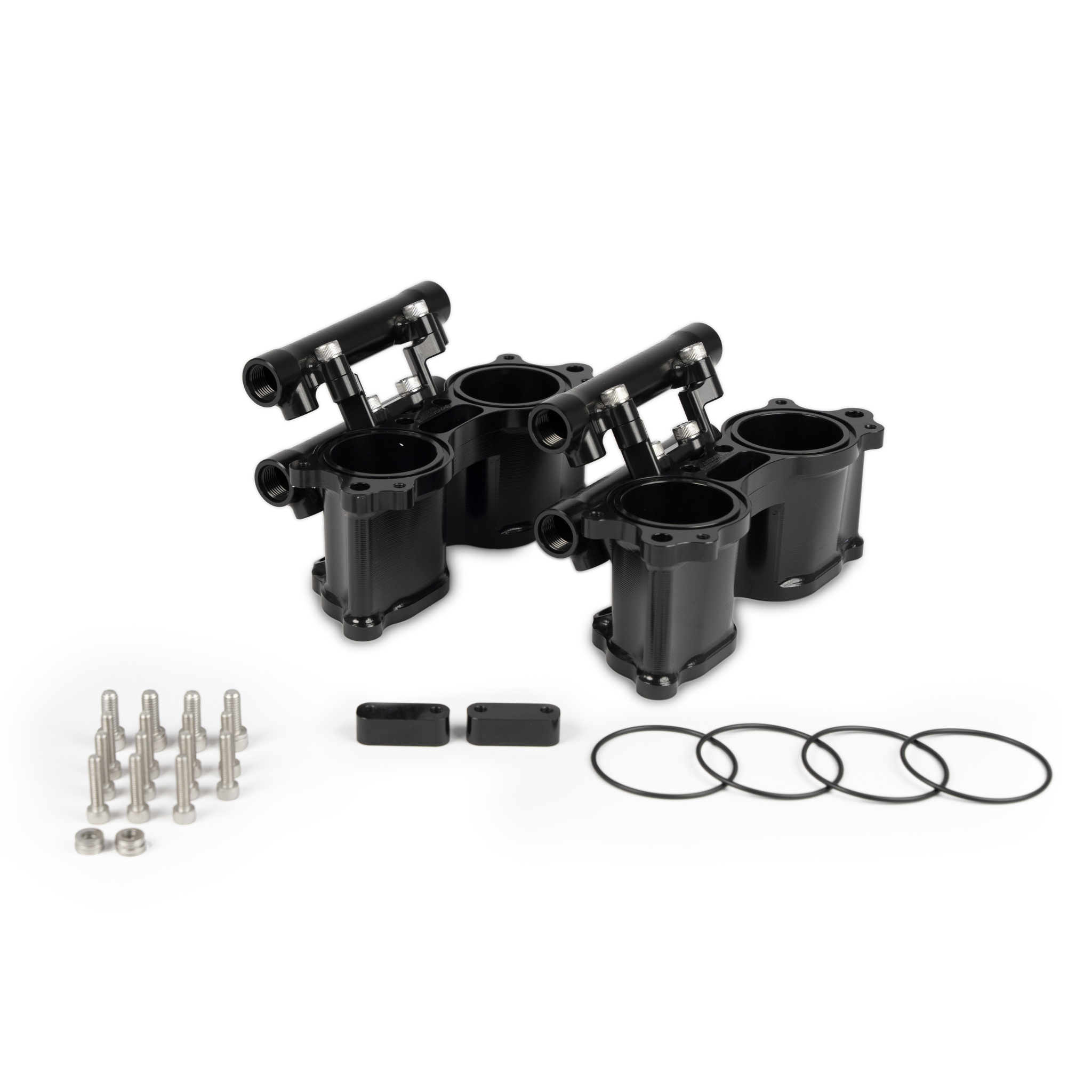 Dual Fuel Rail Billet Tumbler Delete Kit - Subaru 01-07 WRX/STI & 08-21 STI - Black